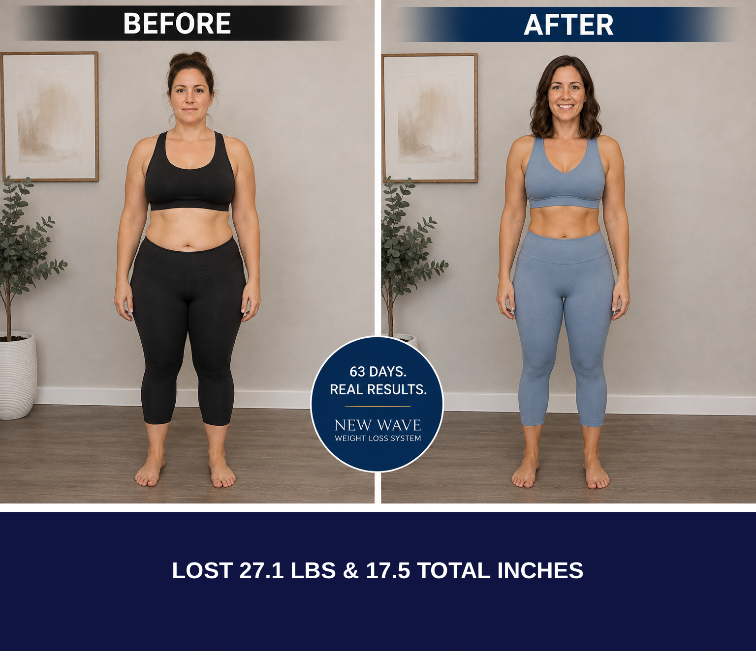 Laura New Wave Weight Loss System 63-day before and after results