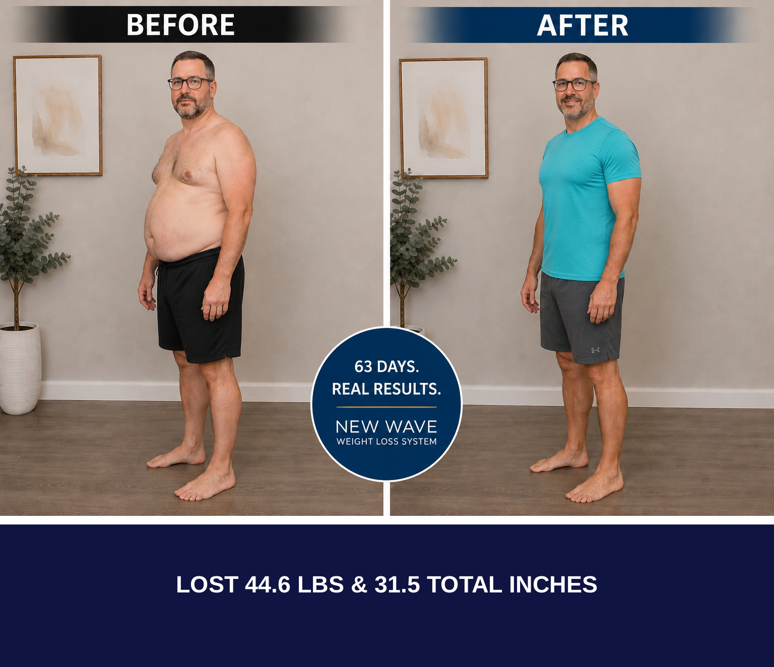 Robert New Wave Weight Loss System before and after transformation
