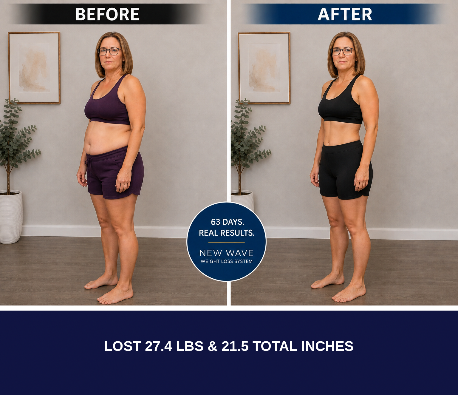 Sandra New Wave Weight Loss System before and after weight loss transformation