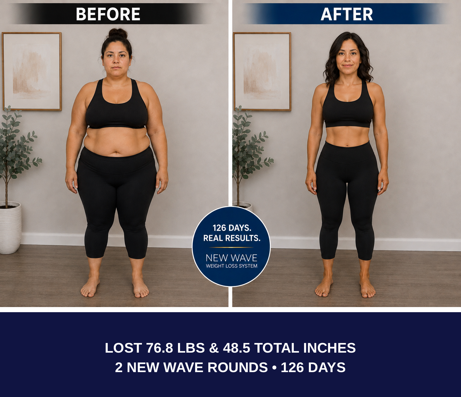 Sherry New Wave Weight Loss System 126-day two-round before and after results